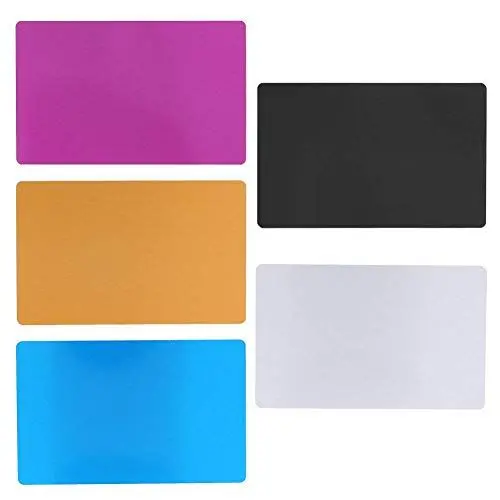 Produktbild: Yosoo 50St Metall Visitenkarten Zusätze für Kunden Laser Gravur DIY Geschenk Karten 5 Farben (schwarz)
