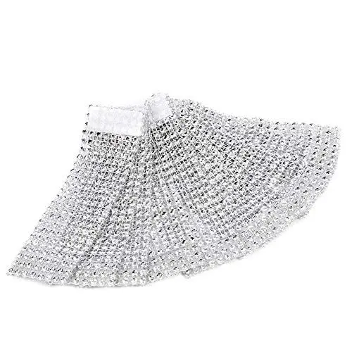 Produktbild: Yosoo 50 Stück Serviettenringe Diamond Mesh Wrap Ribbon für Hochziet Party Weihnachten (Silber)