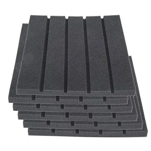 Produktbild: Yosoo Akustikschaumplatten, 6 Stück, 25 x 25 x 2 cm, schalld?mmender Schaumstoff, Akustikplatten, Klavierraum, Aufnahme, Studio, Schalld?mpfender Schwamm