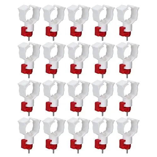 Produktbild: Yosoo Health Gear 20 Stück Professionelle Hühnertränkebecher, Großer Wasserspender, T-Stücke, für Geflügel Geeignete Nippel, Mehrzweck-Nippel-Futterspender für Enten, Vögel, Enten, Küken,