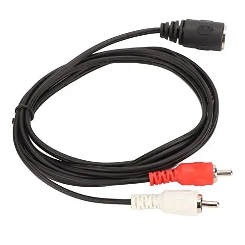Produktbild: Yosoo Health Gear 5-poliges DIN-Stecker-auf-2-Stecker-Adapterkabel, 5-poliges DIN-auf-Video-Phono-Buchse-Metallkabel, 1,5 M Langes Kabel für CD-Player, Videorecorder, DVD