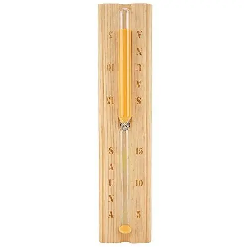Produktbild: Holz-Sauna-Sanduhr mit Sanduhr, 15 Minuten: Rotierende Weiße Sanduhr für den Sauna-SPA-Raum, Hitzebeständige Holzsanduhr mit Skalenmarkierungen, Countdown-Timer