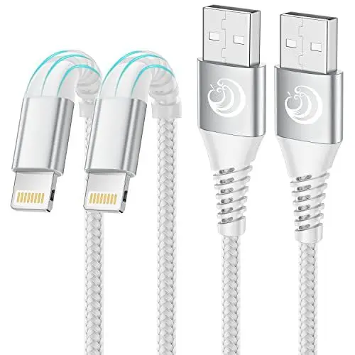 Produktbild: Yosou iPhone Ladekabel für iPhone 14 13 12 11 Pro Max Plus 8 7 6 5s XR X XE XS SE iPad, MFi Zertifiziert Lightning Kabel (2Pack 2M+1M) iPhone Kabel Schnellladekabel Nylon USB auf Lightning Kabel