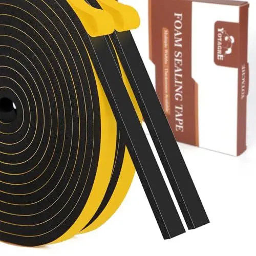 Produktbild: Yotache Dichtungsband Selbstklebend für Türen, Fensterdichtung10mm(B) x 6mm(D) Lärm Schalldämmung Wasserdicht Gummidichtung Abdichtungsband Schwarz (2 Rollen je 4m lang)