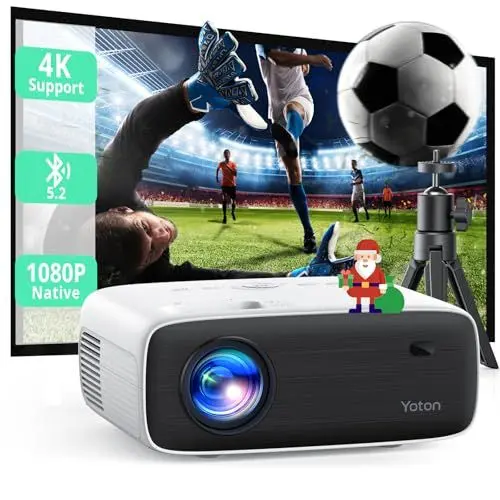 Produktbild: Beamer 4k 18000 Lumen, Yoton Y6 Projektor 4K mit Zwei Lautsprecher, Bluetooth 5.2, Einfache Navigationsoberfläche, Natives 1080P, Unterstützt 4K-Video, Kompatibel mit Smartphones, HDMI und Fire Stick