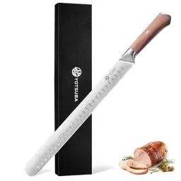 Produktbild: YOTSUBA Schinkenmesser Tranchiermesser, 30cm Profi Küchenmesser, Hoher Deutschem Stahl BBQ-Messer, Brisket Messer, Extra Scharfe Fleischmesser mit Ergonomischem Griff