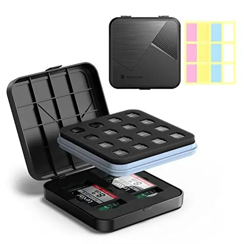 Produktbild: Yottamaster 22 Slot Speicherkarten Fall Halter für 4 SD Karte 16 TF Karte und 2 CF Karte Schutzhülle mit Etiketten Anti-Schock und wasserdichte Speicher Speicher Fall