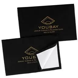 Produktbild: Youbay Poliertuch Silberputztuch für Schmuck Reinigungstuch Pflege - Schmuck zur Reinigung von Gelbgold Platin Silberputztuch Erneuerten Glanz I Vierschichtige Silberputztuch zur Reinigung(Schwarz)