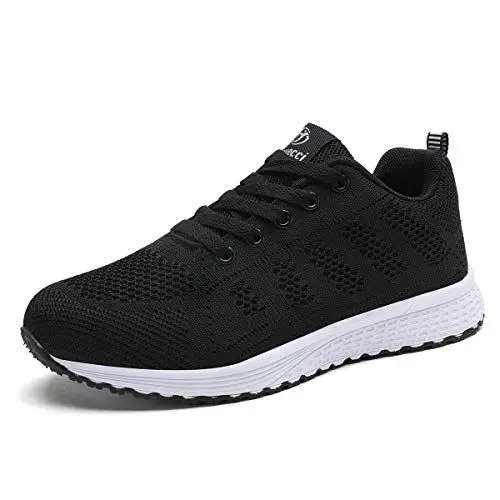 Produktbild: Youecci Damen Fitness Laufschuhe Atmungsaktive laufende Turnschuhe Sportschuhe Schnüren Hallenschuhe Leichtathletikschuhe Running Sneaker Gym Schuhe Schwarz 38 EU