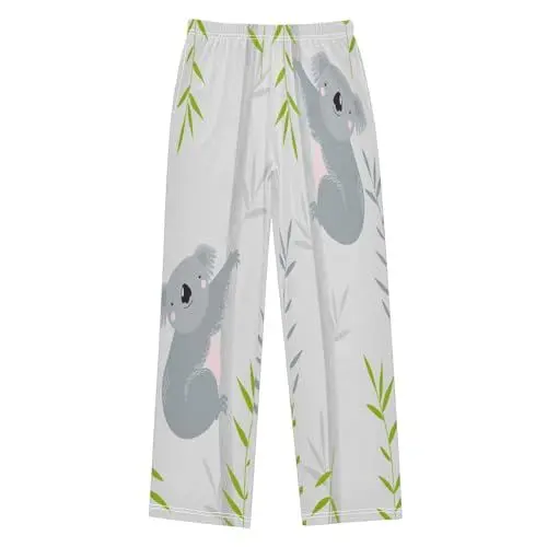 Produktbild: YOUJUNER Kinder Schlafanzughose Süßer Koala Bambus Pyjamahose Lang Nachtwäsche Pants Elastische Taille Freizeithose Loungehose für Jungen Mädchen