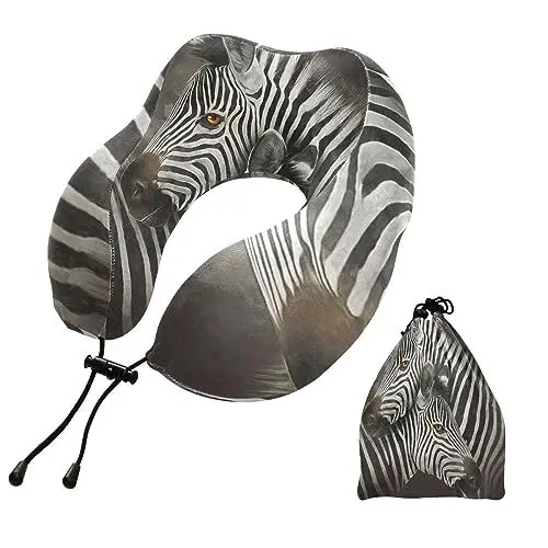 Produktbild: YOUJUNER Reisekissen Zebra-Design Memory-Schaum U-förmiges Nackenkissen Stützkissen Schlafrestkissen Kopfstütze
