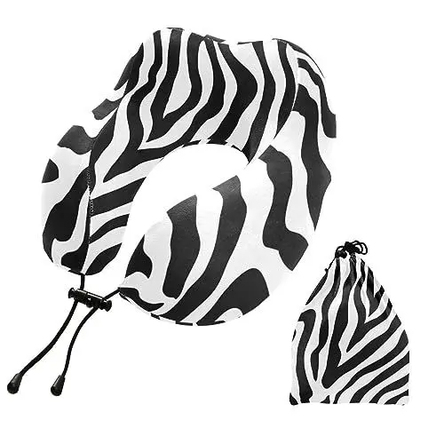 Produktbild: YOUJUNER Reisekissen Zebra-Druck Memory-Schaum U-förmiges Nackenkissen Stützkissen Schlafrestkissen Kopfstütze