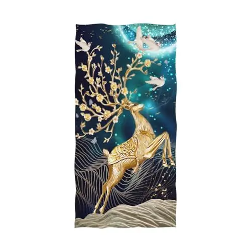 Produktbild: YOUJUNER Strandtuch Fantasy-Hirsch-Print-Dekor Groß Badetuch Badetücher Handtücher Reisehandtuch Strandtücher Saunatücher Towel