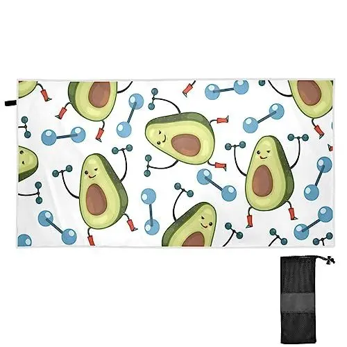 Produktbild: YOUJUNER Strandtuch Lustiger Avocado-Sport groß sandfreie schnell trocknende und leichte Badetuch Strandlaken Sport Handtuch Schwimmen Duschtuch