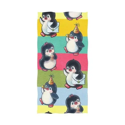 Produktbild: YOUJUNER Strandtuch Niedliche Pinguine drucken Groß Badetuch Badetücher Handtücher Reisehandtuch Strandtücher Saunatücher Towel
