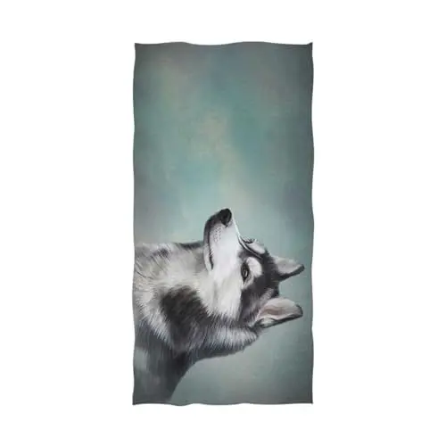 Produktbild: YOUJUNER Strandtuch Sibirischer Huskyhund Groß Badetuch Badetücher Handtücher Reisehandtuch Strandtücher Saunatücher Towel
