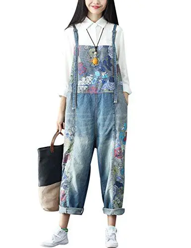 Produktbild: Youlee Damen Gedruckt Overalls Jahrgang Latzhose Style 1
