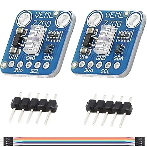 Produktbild: Youmile 2 Stück VEML7700 Ambient Light Sensor 3,3 V-5 V Luxsensor I2C IIC 16 Bits Lichtumgebungssensormodul 0~120 K Lux Lichtmessbereich hohe Präzision,mit Kabel