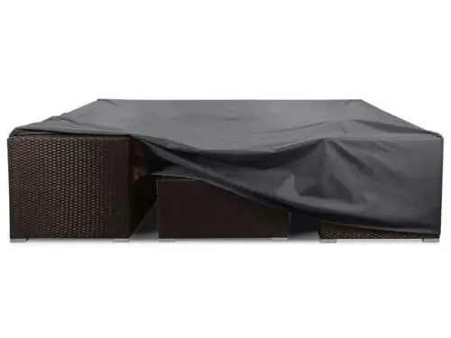 Produktbild: YoungBee Abdeckung für Gartenmöbel, wasserdichte Schutzhülle Anti-UV Abdeckplane für Gartentische Terrassenmöbel, Regenschutz und Staubfest, Schwerlast 420D -Oxford Gewebe 300 * 250 * 100cm