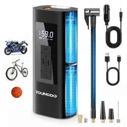 Produktbild: YOUNGDO Fahrradpumpe, Elektrische Luftpumpe, Akku Kompressor 6000mAh, Luftpumpe Fahrrad 150PSI, für Fahrrad, Auto, Motorrad, Bälle