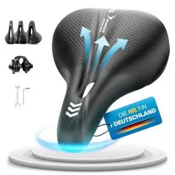 Produktbild: YOUNGDO Fahrradsattel, Bequemer, Ergonomischer Fahrrad Sattel, Neues Modell, Verbesserte Wasserdichtigkeit, Memory-Foam, Atmungsaktiv, Stoßdämpfend, Fahrradsattel Herren, Fahrradsattel Damen(Trekking)