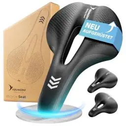 Produktbild: YOUNGDO Fahrradsattel, Bequemer & Ergonomischer Fahrrad Sattel, Neues Modell, Verbesserte Wasserdichtigkeit, Memory-Foam, Atmungsaktiv, Stoßdämpfend, für Herren & Damen(MTB)