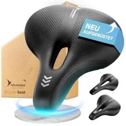 Produktbild: YOUNGDO Fahrradsattel, Bequemer & Ergonomischer Fahrrad Sattel, Neues Modell, Verbesserte Wasserdichtigkeit, Memory-Foam, Atmungsaktiv, Stoßdämpfend, Fahrradsattel Herren & Fahrradsattel Damen(City)