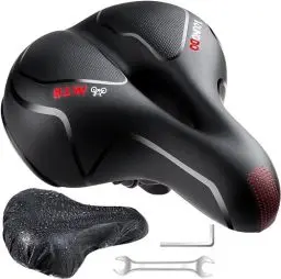 Produktbild: YOUNGDO Fahrradsattel, Gel Fahrradsitz, breiter, weicher, komfortabel atmungsaktiv stoßdämpfend, Ergonomisch Fahrrad Sattel mit wasserdichte Abdeckung, Unisex, Acrylnitril-Butadien-Styrol