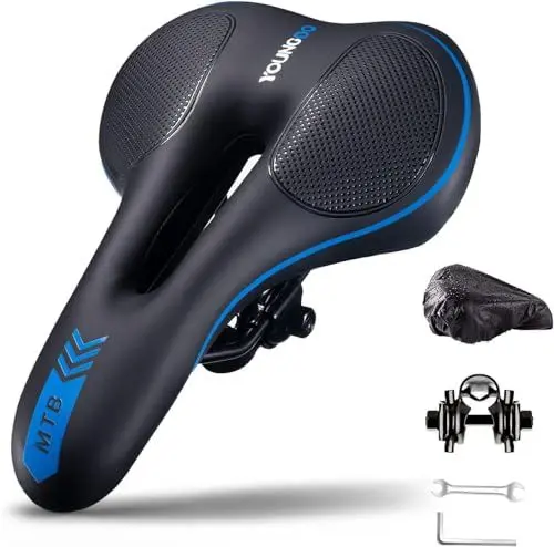 Produktbild: YOUNGDO Fahrradsattel Gel, Fahrradsitz mit Stoßdämpfend und Atmungsaktiv, Ergonomisch Fahrrad mit wasserdichte Abdeckung & Nachtreflexstreifen, Rennrad/Mountainbike Sattel für Damen & Herren