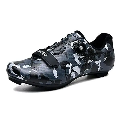 Produktbild: Youngtie Herren Rennradschuhe Peloton Fahrradschuhe Kompatibel mit SPD und Delta Stollen Grau 275