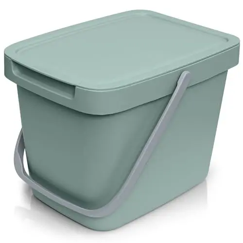 Produktbild: YourCasa® Biomülleimer Küche - 6L Komposteimer Küche für alltäglichen Biomüll Behälter - Kompostbehälter mit Deckel zum einhängen Bio Eimer Mülleimer Müll Geruchsdicht Bio Mülleimer Küche klein (Mint)