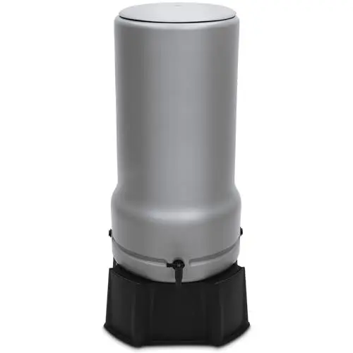Produktbild: YourCasa Regentonne 200L (RainBell) mit Standfuss, Deckel & Wasserhahn - Regenfass Frostsicher aus Kunststoff - Regenwassertonne - Regenwassertank Garten Wassertank Regensammler Wasserfass (Grau,200L)