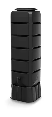 Produktbild: YourCasa Regentonne (Tower) 120L mit Standfuss, Deckel & Wasserhahn - Regenfass Frostsicher aus Kunststoff - Regenwassertonne - Regenwassertank Garten Wassertank Regensammler (Anthrazit)