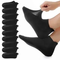 Produktbild: YouShow 10 Paar Sneaker Socken Herren Damen, Atmungsaktive Sportsocken, Baumwolle Kurz Laufsocken Schwarz 39-42