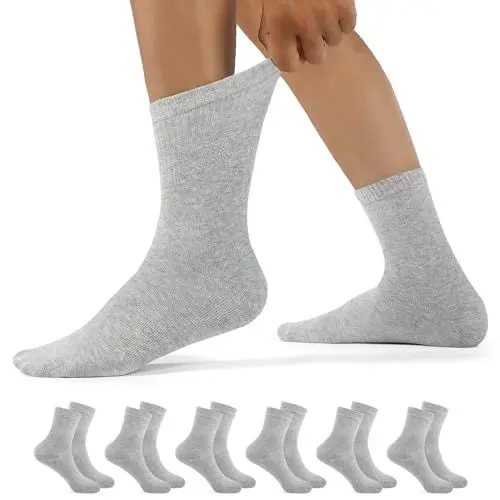 Produktbild: YouShow 6 Paar Diabetikersocken Herren Damen Komfortbund ohne Gummi Hochwertiger Baumwolle Diabetiker Socken Grau 39-42