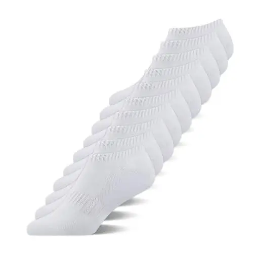 Produktbild: YouShow Sneaker Socken Herren Damen 10er Set Kurze Sportsocken Atmungsaktive Baumwolle Socken Weiß 43-46