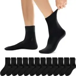 Produktbild: YouShow Socken Herren 39-42 Damen Schwarz Baumwolle Sportsocken für Herren 12 Paar Business Winter Atmungsaktive