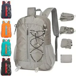 Produktbild: YOUWOSHE Wanderrucksack, 35L Ultraleicht Faltbar Rucksack, Trekkingrucksack, Damen Herren Rucksack Wasserdicht mit Reflexstreifen und Flaschenhalter für Outdoor Camping Klettern Radfahren