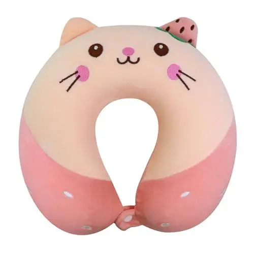 Produktbild: YOUXIU Nackenhörnchen Nackenkissen Reisekissen Niedlich Tier Kopfstütze Reise Memory Schaum Schlafkissen Nackenstützkissen Travel Pillow für Kinder und Erwachsene, Reisen im Auto Flugzeug Zug (A)