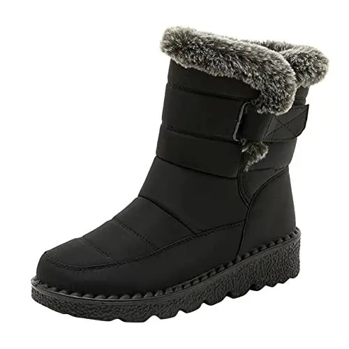 Produktbild: Yowablo Golfschuhe Kampfsportschuhe Kletterschuhe Leichtathletikschuhe Straßenlaufschuhe Traillaufschuhe Radsportschuhe Reitstiefelette Thermostiefel Reitstiefel Schneestiefel (40 EU,Damen-Schwarz)