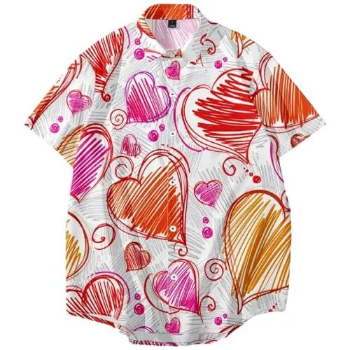 Produktbild: Yowablo Hawaii Hemd männer Herren-Hemd kurzärmelig, modisch und lässig Business Hemd Herren (White-1, XXXXXXL)
