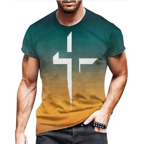 Produktbild: Yowablo t-Shirts für Herren Sommer Kurzärmliges T-Shirt mit Ostermotiv für Herren (Yellow #1, XXXXL)