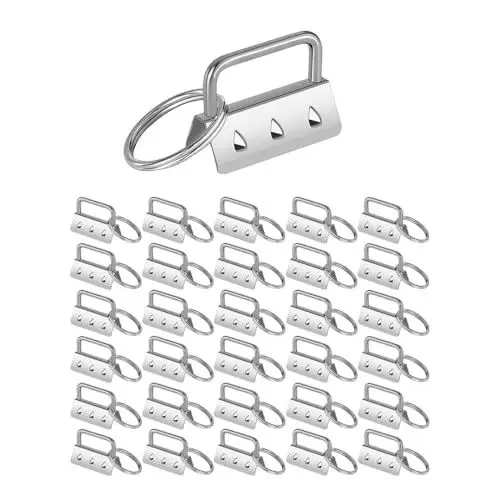 Produktbild: YOYEAH 30Pcs Schlüsselband Rohlinge - DIY Zubehör für Schlüsselanhänger, 33mm Klemmschließeanhänger mit Schlüsselringen - Schlüsselband Rohlinge für Lanyards, Taschen & Armbänder
