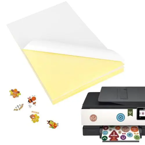 Produktbild: YOYEAH 40 Blatt Bedruckbares Sticker Papier zum Selbst Drucken A4 - Selbstklebende Vinylfolie für Tintenstrahldrucker, bedruckbare Klebefolie, Etiketten A4 Bogen, Klebepapier bedruckbar