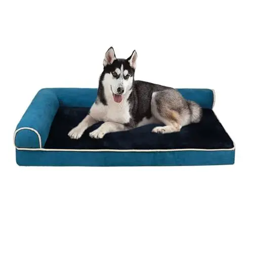 Produktbild: YPDOPORA Orthopädisches Sofa-Hundebett, Äußerst Bequeme Hundebetten Für Große, Mittelgroße Und Kleine Hunde, Atmungsaktives Und Wasserdichtes Haustierbett Mit Wasserdichtem Futter,Blau,L