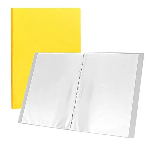 Produktbild: YPLonon A4 Dokumentenmappe Gelb Aktenordner 23,5 x 31 x 2cm Fächermappe Kunststoff Zeugnismappe mit 40 A4 Klarsichthüllen für Zuhause Büro Schule Aufbewahrung von Dokumenten und Zeugnisse