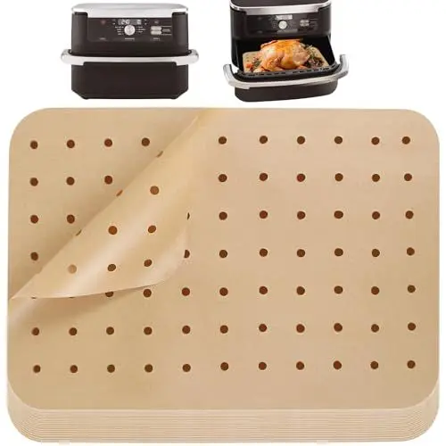 Produktbild: YQL 100pcs Airfryer Backpapier für ninja foodi flexdrawer 10,4 l heißluftfritteuse, airfryer Zubehör für Ninja AF500EU AF500EUCP, Auch kompatibel mit Duronic/Cecotec Dual 9000 9L