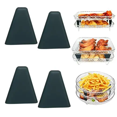 Produktbild: YQL Stapelbares Zubehör für Airfryer Racks, 4 Stück Silikonfüße für Runde und Quadratische Airfryer-Racks, Erhöhen den Abstand Zwischen den Ebenen, Airfryer-Zubehör für Airfryer-Racks/Grill-Racks