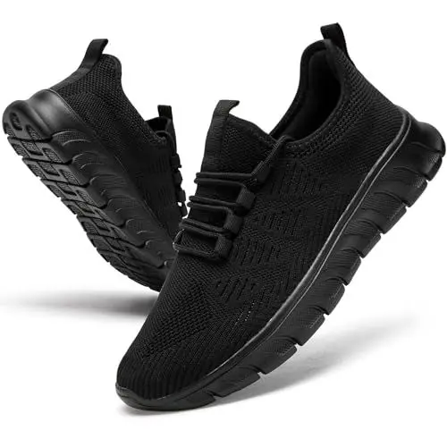 Produktbild: YRLTYO Turnschuhe Herren Schuhe Laufschuhe Sportschuhe Sneakers Wanderschuhe Leichte Slip On Männer Tennisschuhe Schwarz 43