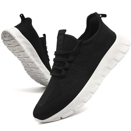 Produktbild: YRLTYO Sneaker Damen Schuhe Sportschuhe Turnschuhe Laufschuhe Tennisschuhe Fitnessschuhe Damenschuhe Wanderschuhe Freizeitschuhe Schwarz Weiß 38